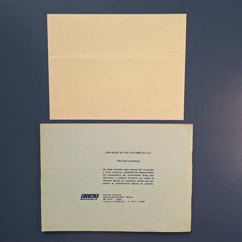 Manual Do Fiat 147 1977 Original S/ Preenchimento Perfeito (Usado)