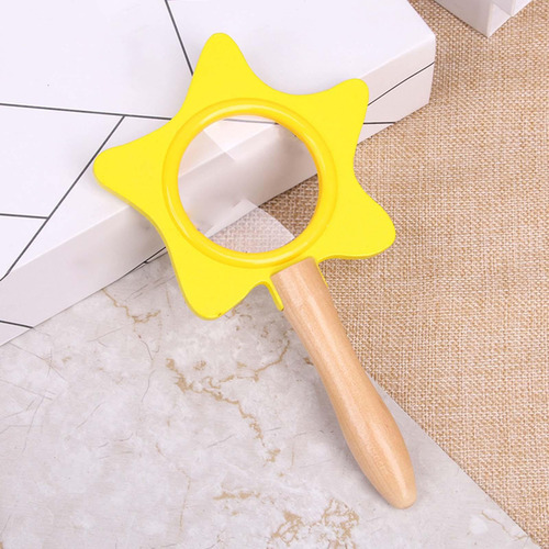 Lupa De Madera De Mano, Juguetes De Aprendizaje Amarillo