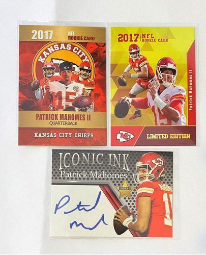 3 Tarjetas De Novato De Patrick Mahomes Kansas City Chiefs