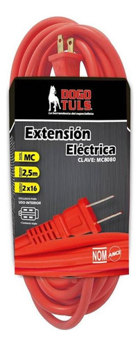 Multicontacto De 3 Tomas Dogotuls Ferretera21 Extelect2108 Mc8080color Rojo Largo Del Cable De 250cm 13a 127v