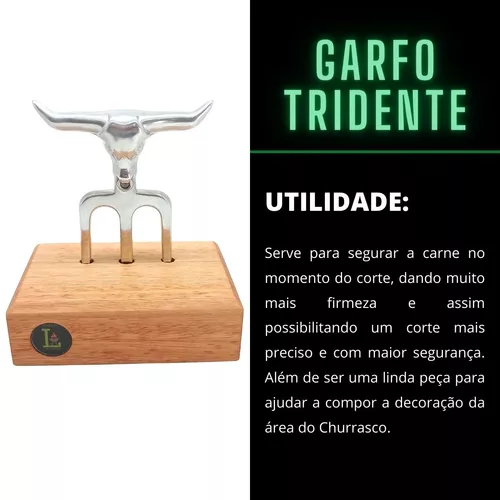 Garfo Tridente Churrasco- Cabeça de Boi