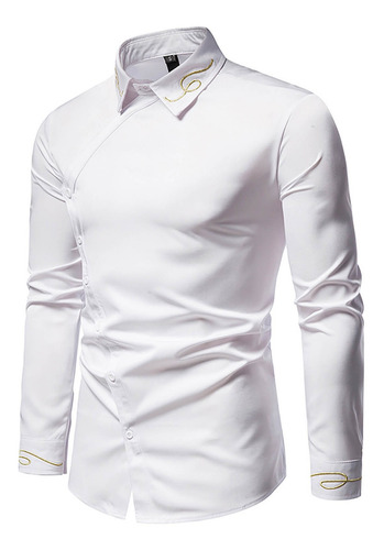 Camisa De Manga Larga Asimétrica Con Bordado Vaquero Occiden