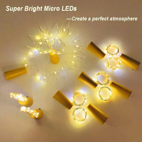 2m Luces Para Botellas Luz Corcho Tira Led 20led 15pcs Y