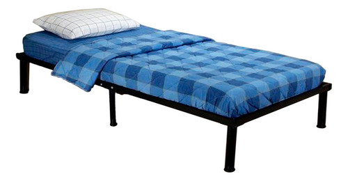 Base De Cama Individual Plegable 3020 De Acero Reforzado Color Negro