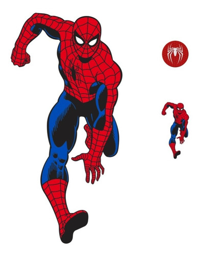 Adesivo De Parede Homem Aranha 1m + Miniatura E Emblema  