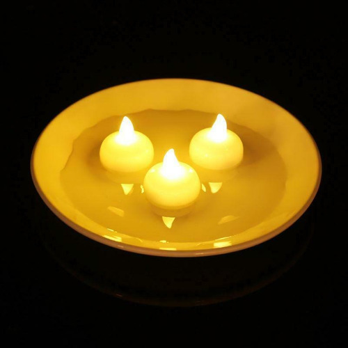 Lâmpada De Vela Led Flutuante Impermeável Sem Chama De 10 Un