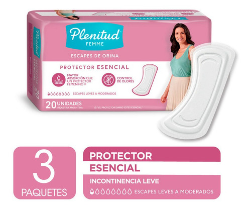 Imagen 2 de 3 de Plenitud Femme Protector Esencial 20 Unidades Pack X 3