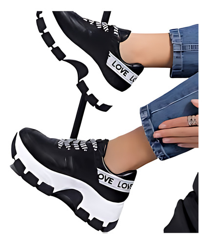 Zapatilla Mujer Plataforma Sneakers Love Urbana Liviana