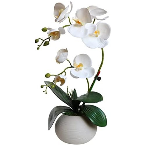 Orquídea Realista Blanca De 17  Toque Real, Flores Art...