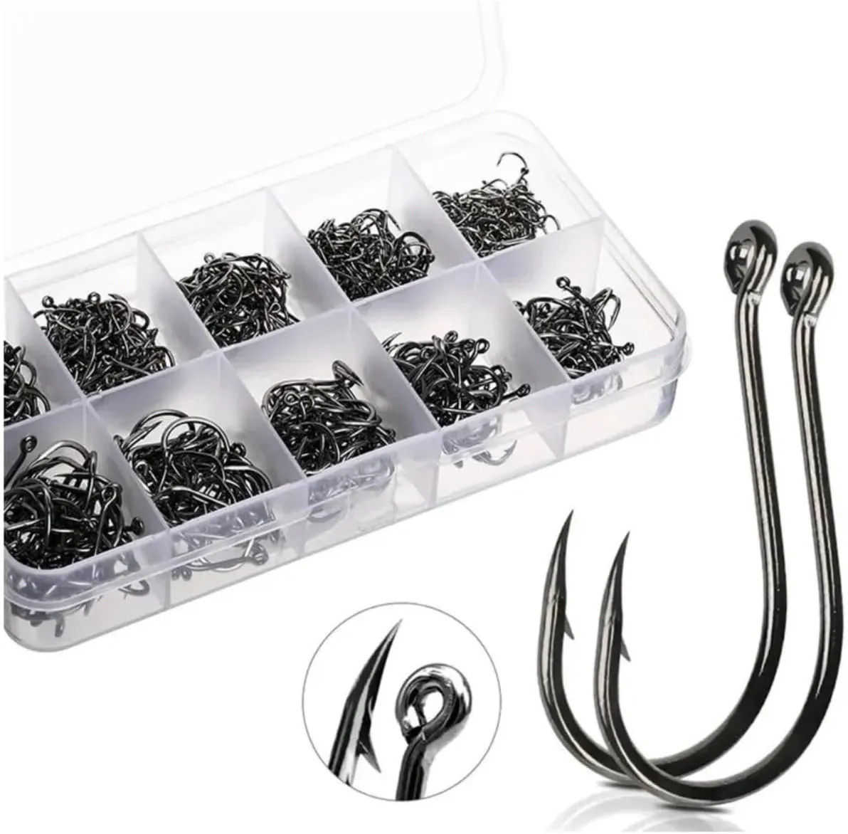 FORESTORY Kit 600 Anzóis Aço Carbono #3 Ao #12 Com Caixa