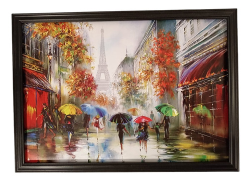 Cuadro De Paris Bajo La Lluvia