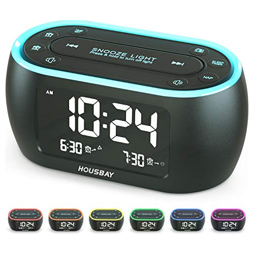 Housbay Reloj De Alarma Pequeña Para Dormitorios Con Hwqga