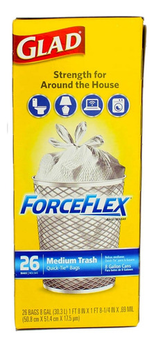 Forceflex Quick-tie - Bolsas De Basura Medianas (caja De 26