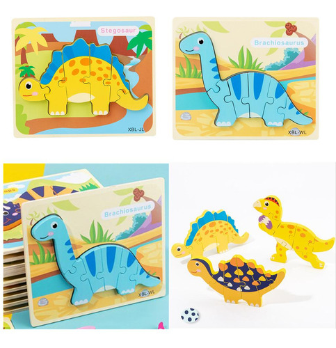 2 Rompecabezas De Dinosaurios De Escritorio Para Niños