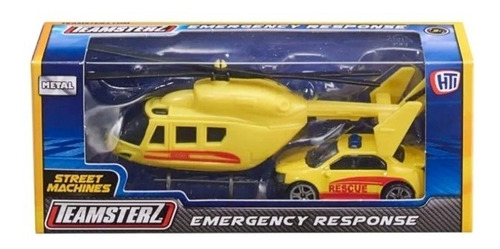 Teamsterz Set Rescate Emergencia Helicóptero Con Auto 14011
