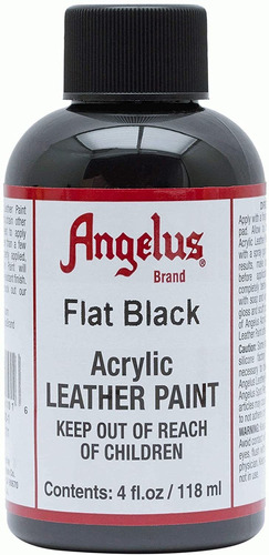 Pintura Para Cuero Angelus 4 Oz Flat Negra