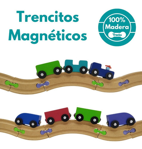 Imagen 2 de 6 de Trencito Magnético Bala Didáctico Tracks Compatibl Trencity