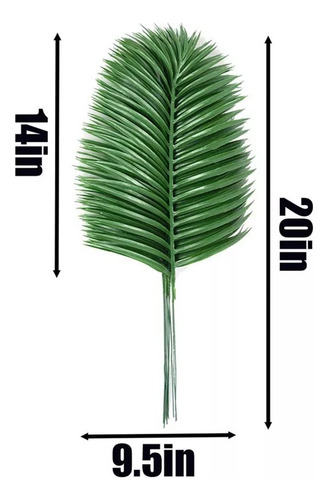 12 Unidades De Hojas De Palmera Artificiales, Hojas De Palma
