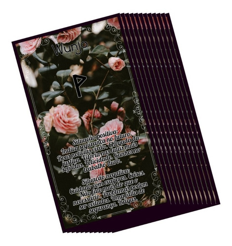 Baralho Runas Com Significados Tema De Flores. Mod 7