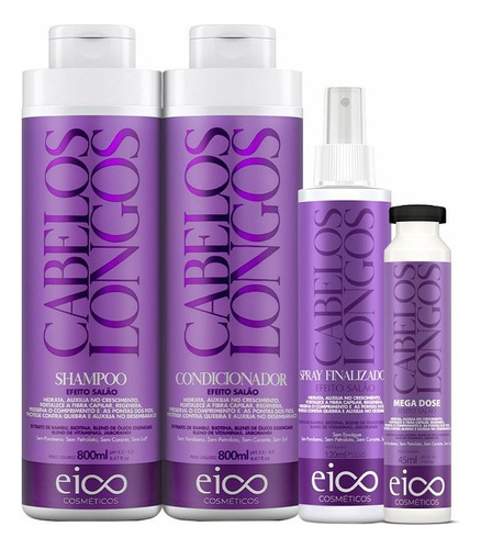 Kit Eico Cabelos Longos 2x800ml + 120ml + 45ml