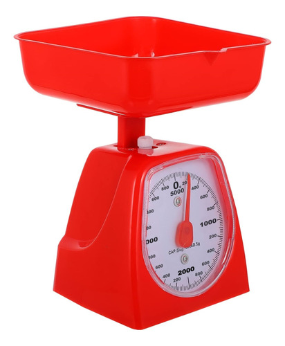 Balanza De Cocina Análoga 5kg Roswell Plástico Grado 40g Capacidad Máxima 5 Kg Color Rojo
