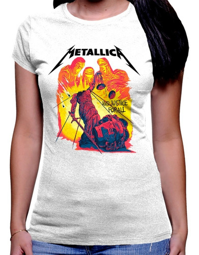 Camiseta Premium Dtg Dama Metallica And Justice For All 