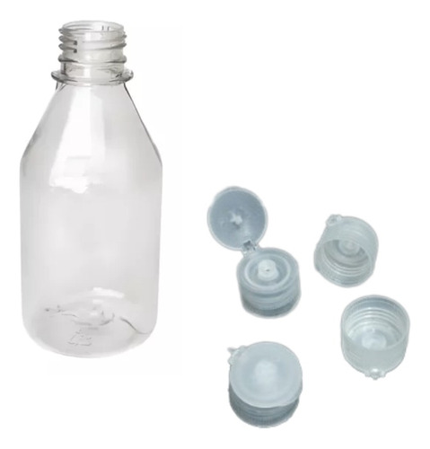 Botella Plastico Pet 250 Ml Con Tapa Flip Top X 20 Unidades