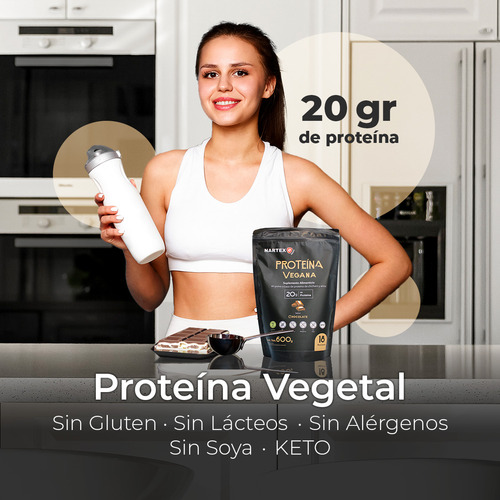 Proteína Vegana De Chicharo Y Arroz Sabor Chocolate 600g