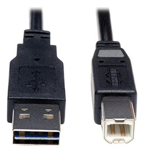 Cable Usb 2.0 Reversible A-b 3 Pies, Negro