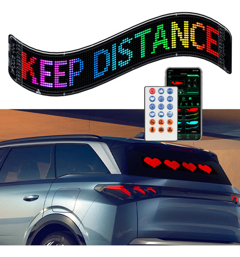 Cartel Led Rgb Pantalla Flexible Programable Bluetooth Auto 49x11