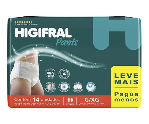 Fralda Geriátrica Roupa Intima Higifral Pants ( G/xg ) 126un