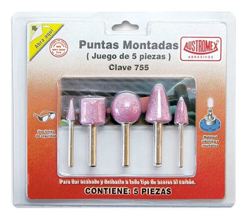 Juego De Puntas Montadas Rosas Austromex C/5pzs