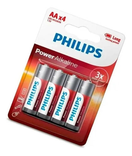 Pilas Philips Alcalinas Aa Pack X4