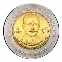 Comprar 1 Moneda De 5 Pesos Conmemorativa De José María Pino Suárez