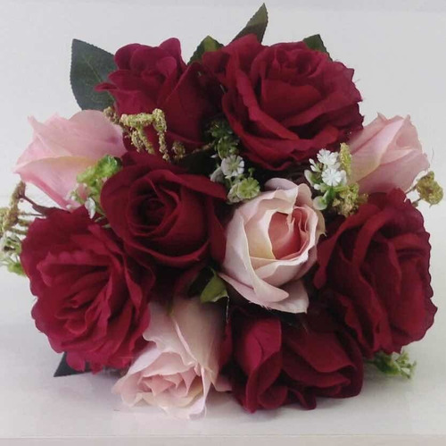 Bouquet De Flores Marsala E Rosa- 20 Unid | Frete grátis