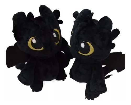 Peluche Chimuelo Dragón Furia Nocturna 20cm Negro