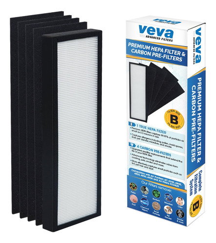 Veva Premium Hepa Replacement Filter 1 Hepa / 4 Activated...