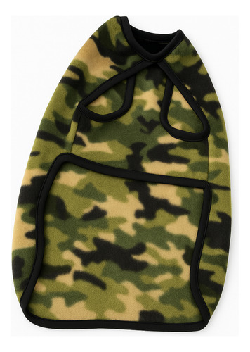 Poncho Polar Chaleco Estampado Perros Ropa Invierno Abrigo Talle 1 --- Camuflado