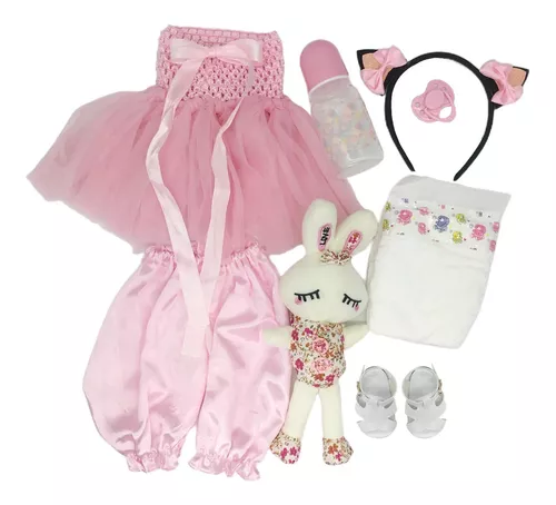 Kit roupa boneca bebê reborn menina