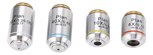 Lente Objetivo De Microscopio Biológico 195 Acromática 4x 10