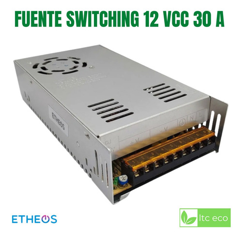Imagen 2 de 9 de Fuente Switching 12v 30a Regulada C Protección Led Cctv 360w