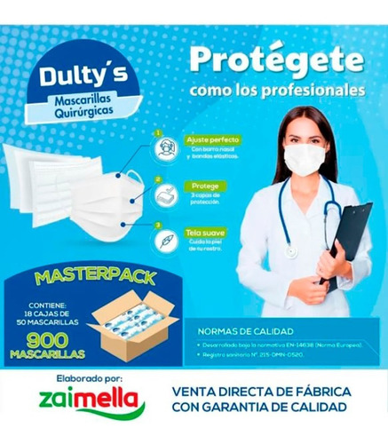 Mascarillas Quirúrgicas Desechables 3 Capas Direct Fábrica P