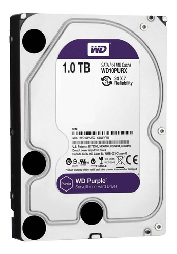 Disco Rígido Interno Western Digital Purple 1t Sata 3.5