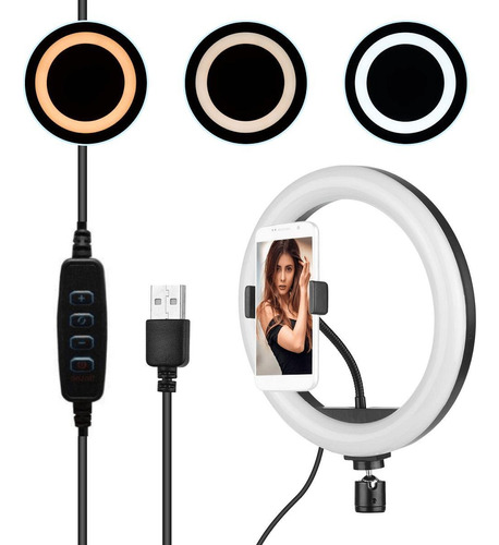 Iluminador Circular Led 320b Ring Light 12 / 30cm 20w Plug