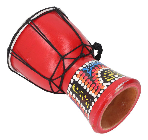 Tambor Clásico De Djembe Africano De 4 Pulgadas, Color Rojo,