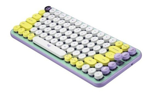 Teclado Físico Logitech Pop Key Inalámbrico Qwerty Bluetooth Color del teclado Violeta Idioma Violeta