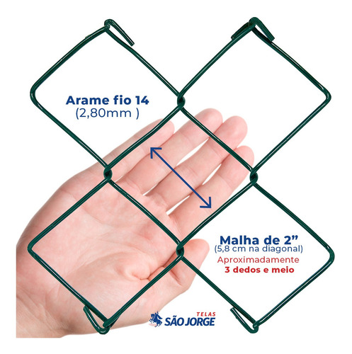 Imagem 2 de 4 de Tela Alambrado Cerca Pvc 2 Fio 14 15x1,80m São Jorg