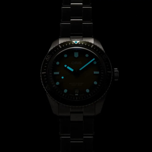 Reloj Oris Divers Sixty-five 01 733 7707 4057-07 8 20 18 Correa Plateado Bisel Verde Fondo Verde