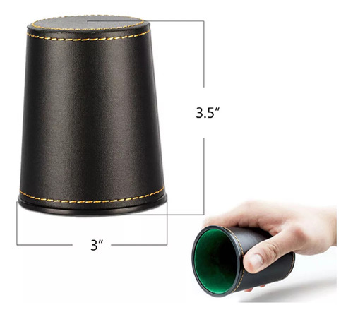 Conjunto De 5 Copos De Dados De Couro Pu Com Dados De 2025