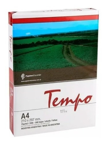 Resma Papel Tempo A4 75gr X500 Unidad